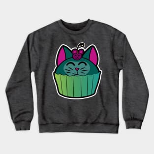 Catcake With Mouse-Cherry - Green Crewneck Sweatshirt